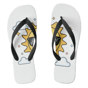 Tongs Soleil de Dessin Animé Souriant et Heureux - Solei