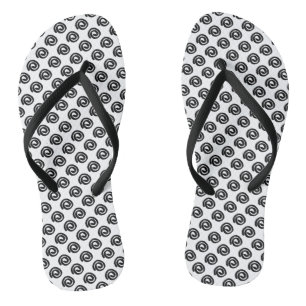 Tongs Spirales noires sur blanc