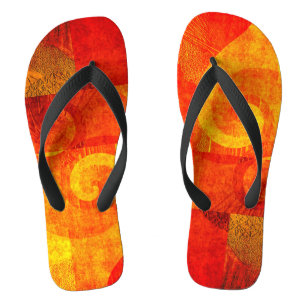 Tongs Spiritueux antiques grunge - rouge orange