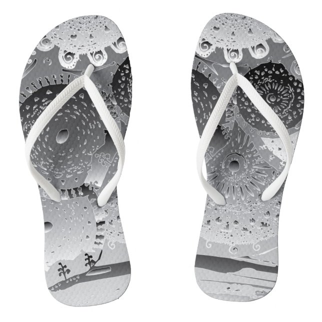 Tongs Steampunk blk&wht Mandalas (Semelle)