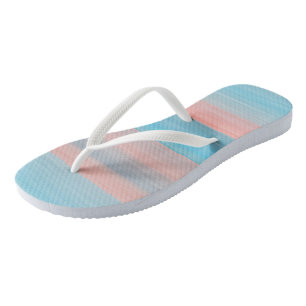 Tongs stries rose et bleue