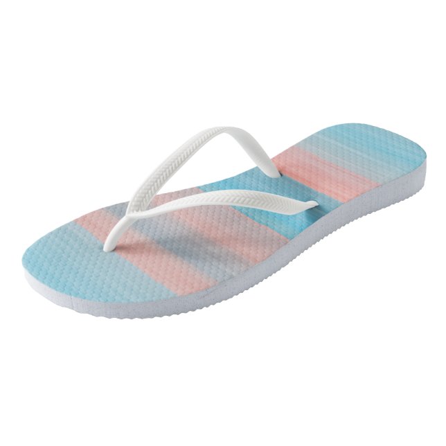 Tongs stries rose et bleue (Incliné)