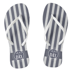 Tongs Stripes nautiques et mers Jour Sunburst