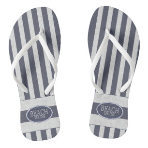 Tongs Stripes nautiques et Thème de Beach Bum