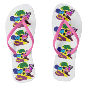 Tongs Style d'été amusant flamant rose