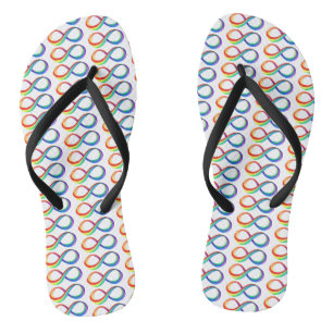Tongs Symbole d'infinité arc-en-ciel stratifié