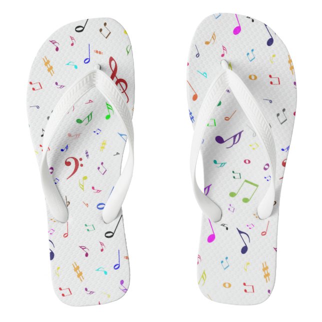 Tongs Symboles musicaux dans des couleurs d'arc-en-ciel (Semelle)