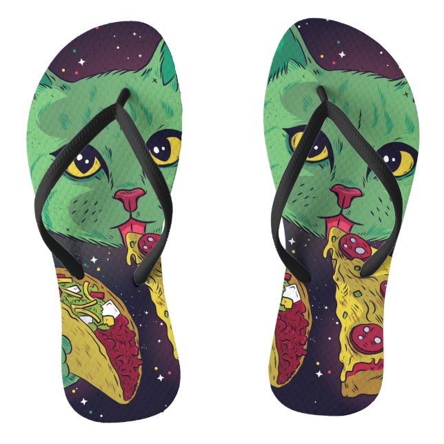 Tongs Taco et Pizza Cosmic Space Cat (Semelle)