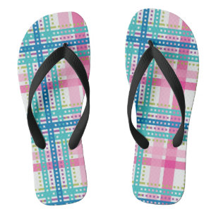 Tongs Tartan, motif de plaid