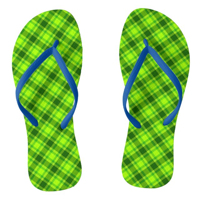 Tongs Tartan vert À damiers Motif plaid-57578 (Semelle)