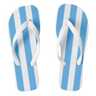 Tongs Tendance Bonheur Été Bleu & Blanc Larges Rayures