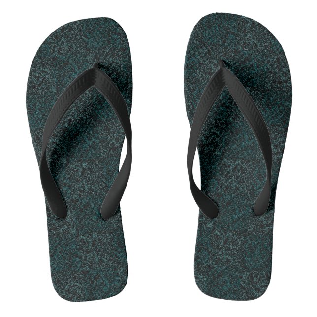 Tongs Terrain Motif Vert 01bx4.Noir (Semelle)