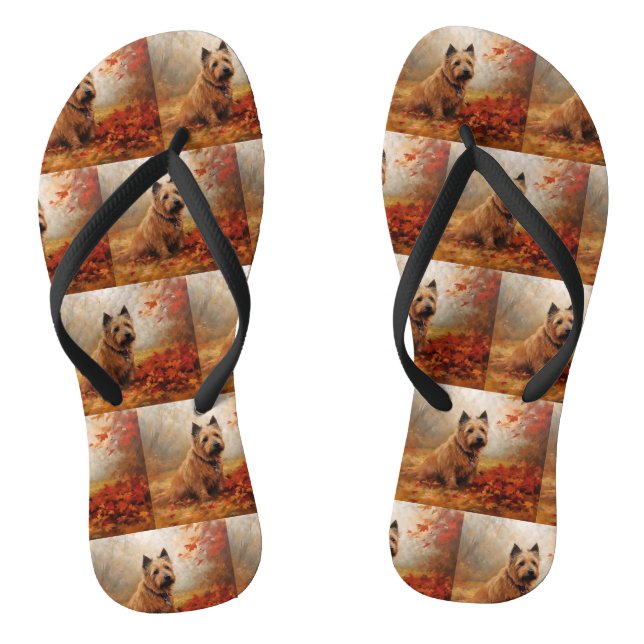 Tongs Terrier australien en automne Leaves automne Inspi (Semelle)