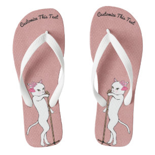 Tongs Texte personnalisé / Parties scintillant or Rose V