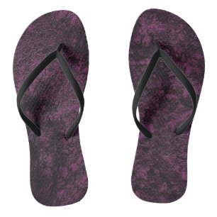 Tongs Texture en cuir bordeaux