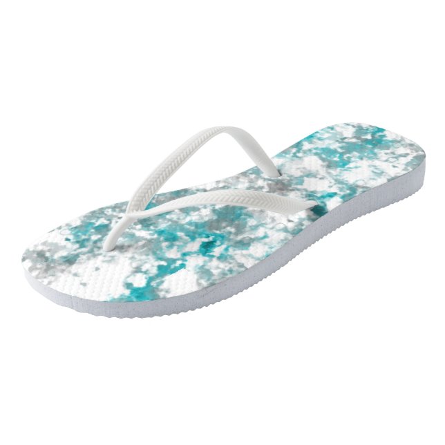Tongs texture gris turquoise et marbre blanc (Incliné)