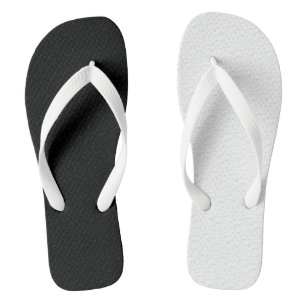 Tongs Texturé noir blanc deux couleurs demi-côtés