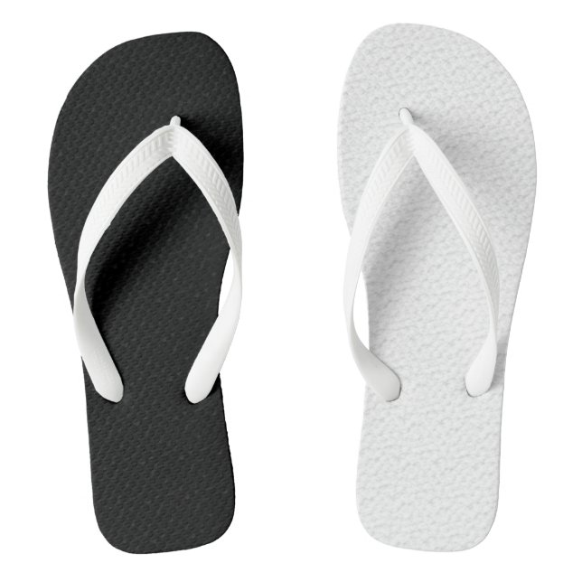 Tongs Texturé noir blanc deux couleurs demi-côtés (Semelle)