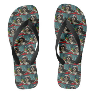 Tongs Tibetan Terrier Chien Noël Festif
