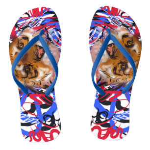 Tongs Tigre de style graffiti original année zodiacale c