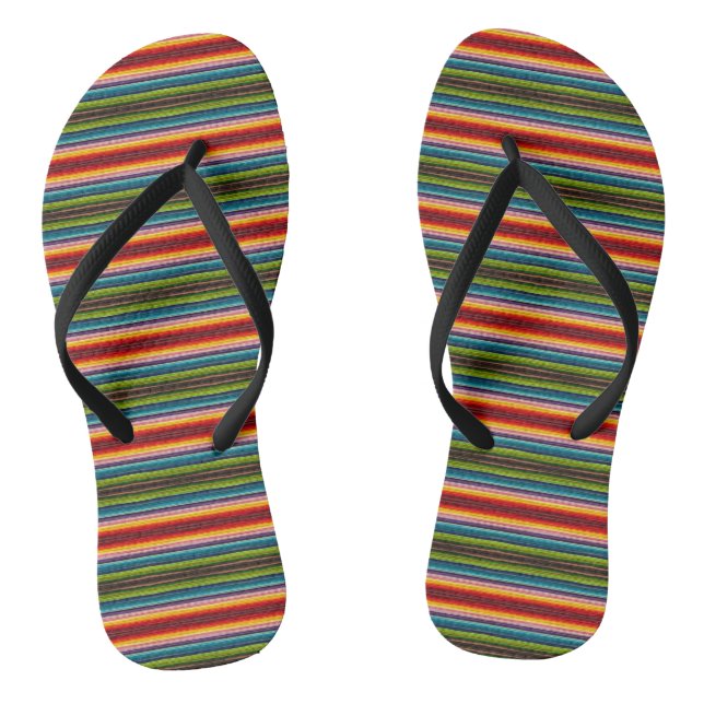 Tongs Tissu psychédélique motif mexicain (Semelle)