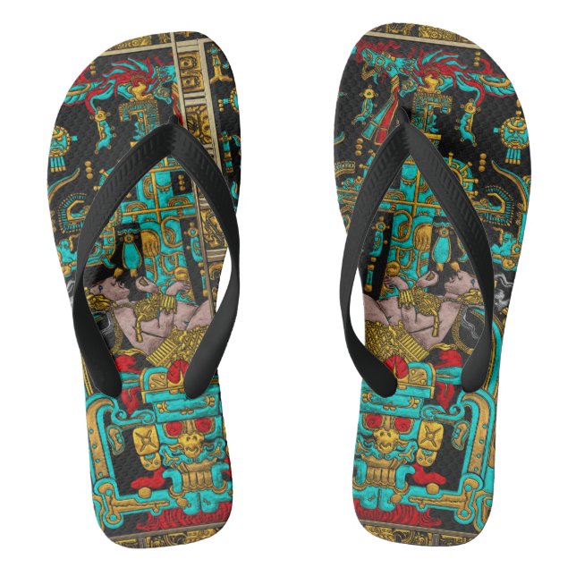 Tongs Tombeau de Pakal - Astronaut Palenque en couleur (Semelle)