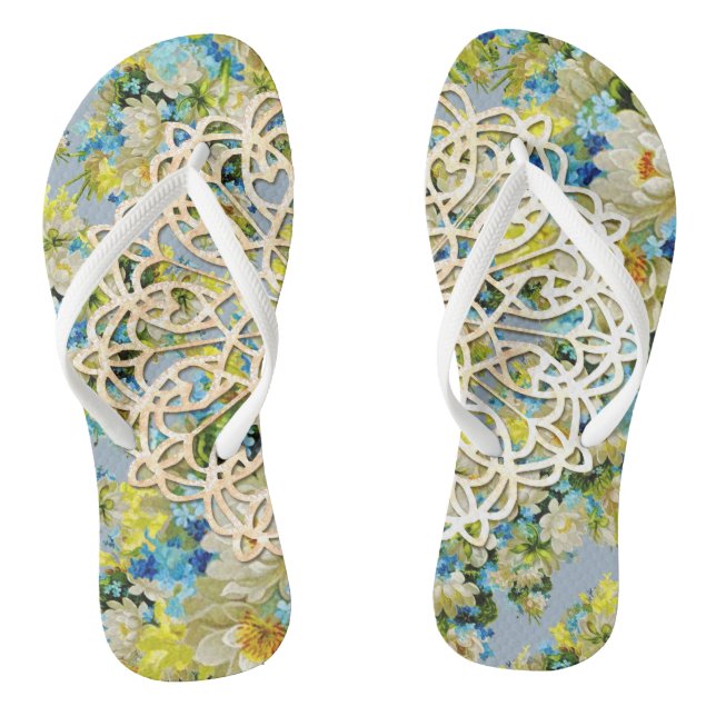 Tongs Tournes à fleurs à ressort (Semelle)