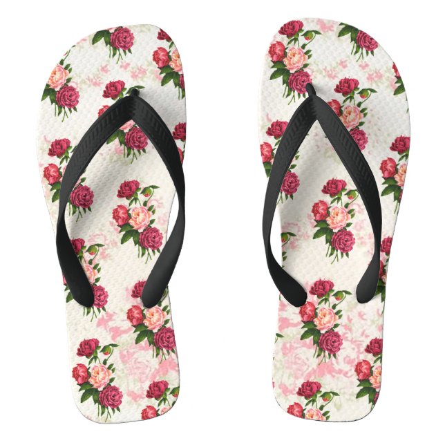 Tongs Tournes de roses roses Shabby (Semelle)