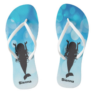 Tongs Tournes en silhouette des sirènes de natation