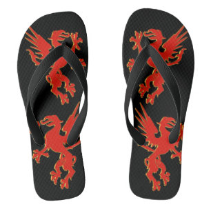 Tongs Tournes rouges de dragon