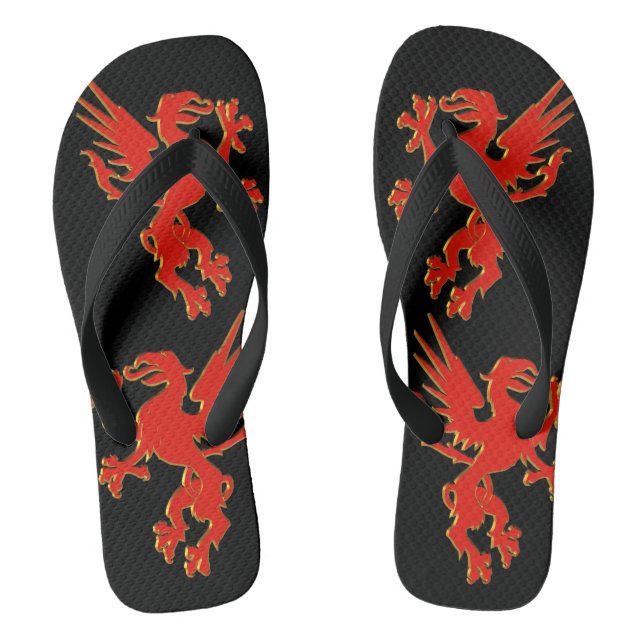 Tongs Tournes rouges de dragon (Semelle)