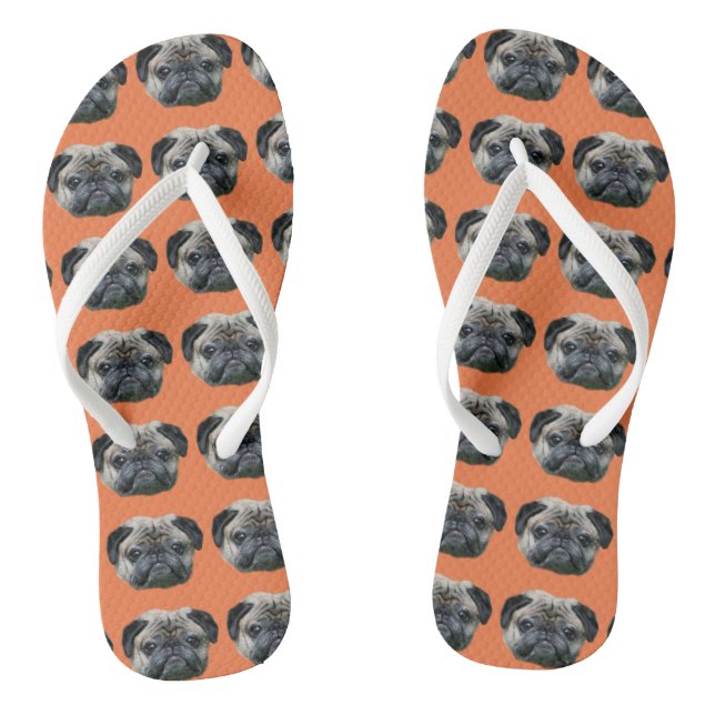 Tongs Tournesol de chien d'carlin orange (Semelle)