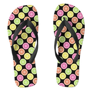 Tongs Tranches d'agrumes colorées