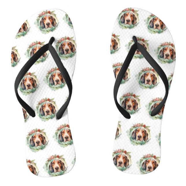 Tongs Treeing Walker Christmas Wreath Festive Pup (Semelle)