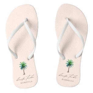 Tongs Tribe de mariée de palmier moderne Blush Bachelore