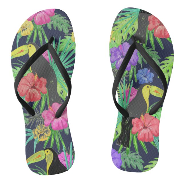 Tongs Tucan tropical et forêt tropicale Feuille (Semelle)