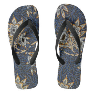 Tongs Tulipe Saules Motif Bleu Floral de William Morris