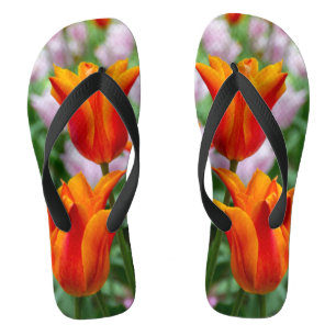 Tongs Tulipes orange vif dans le parc