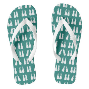 Tongs Turquoises Bleus et Blancs Fins Scuba Motifs