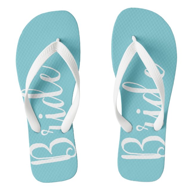 Tongs Typographie de la mariée Flops Mariage bleu (Semelle)