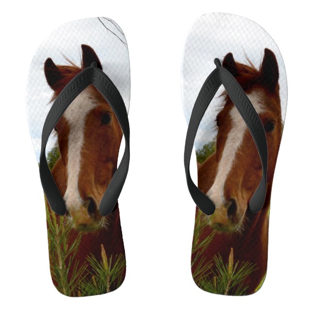 Tongs "Une ruche de la nature : un cheval de châtaignier (Semelle)