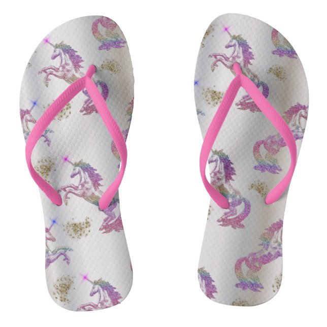 Tongs Unicornes arc-en-ciel cristal (Semelle)
