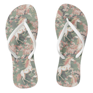 Tongs Unicornes et fleurs de cerisiers