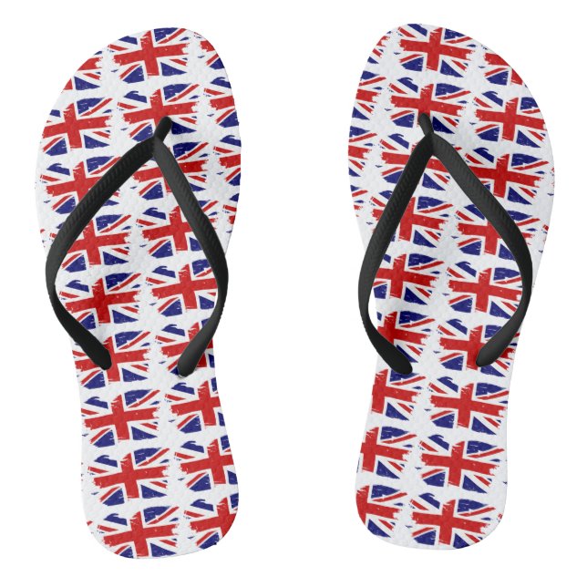 Tongs Union Jack British Flag With Grunge (Semelle)