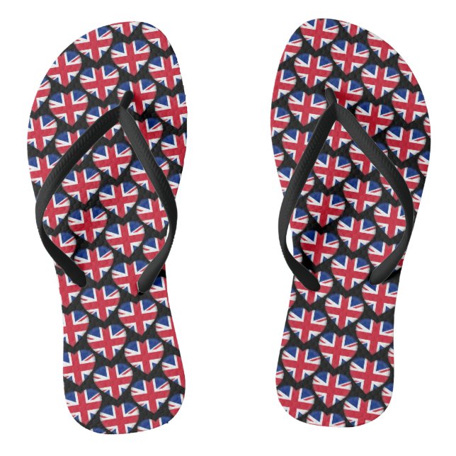 Tongs Union Jack Drapeau couleurs Coeurs Motif Patriotiq (Semelle)