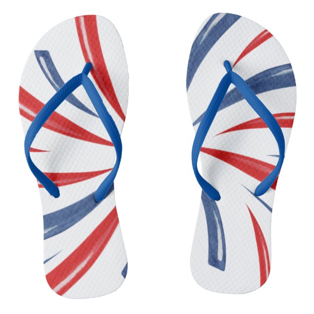 Tongs Vacances d'été patriotiques rouge blanc bleu plage (Semelle)