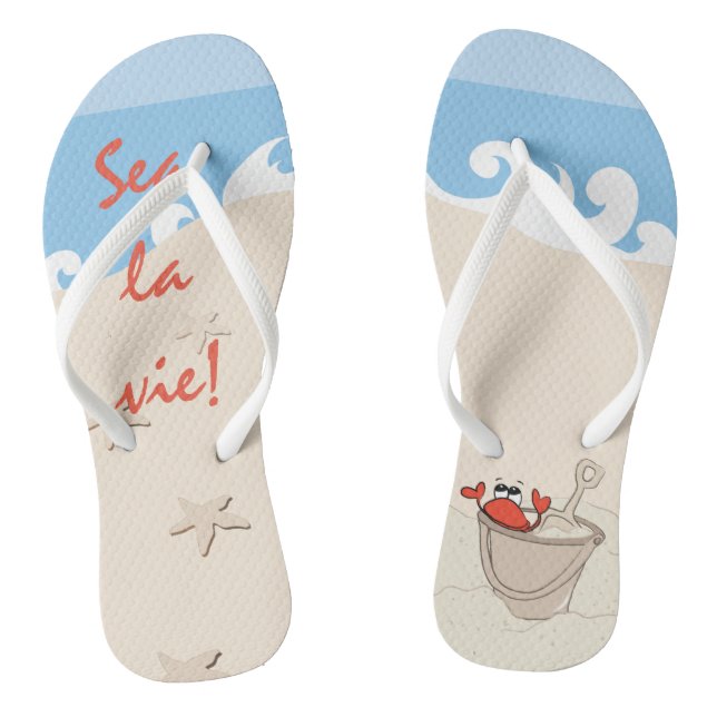 Tongs Vagues de plage, seau, homard (Semelle)