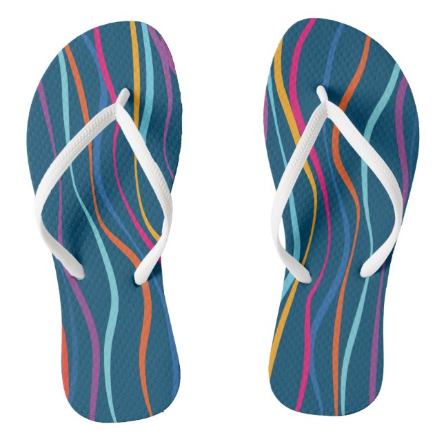 Tongs Vagues modernes de couleur Motif Flip Flops (Semelle)