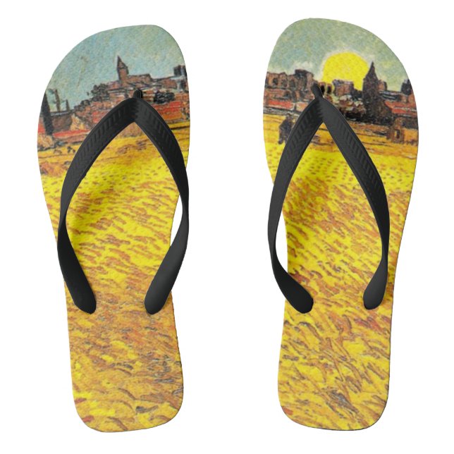 Tongs Van Gogh - Wheatfield au coucher du soleil (Semelle)