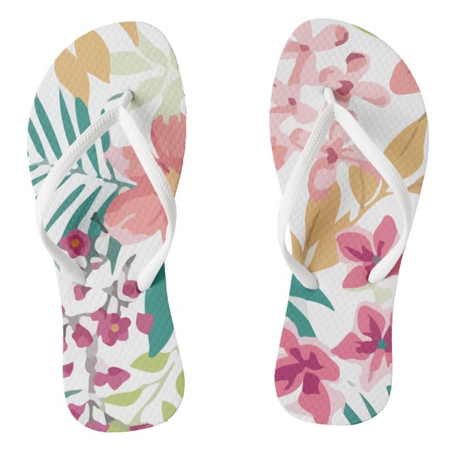 Tongs Vecteur Plante de fleurs tropicales (Semelle)